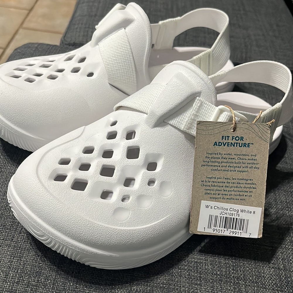 NWT Chaco Chillos Clog white women’s 8 shoes mules clogs slip-on comfort walking